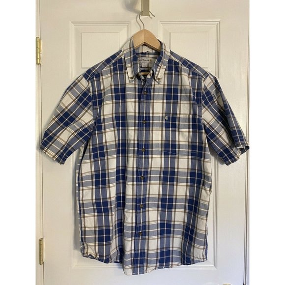Carhartt Other - CARHARTT Relaxed Fit Short SLEEVE shirt, Men's M, Blue White Plaid